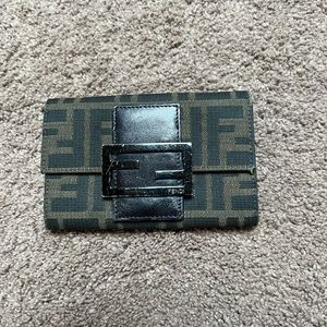 EUC FENDI zucca canvas bifold wallet